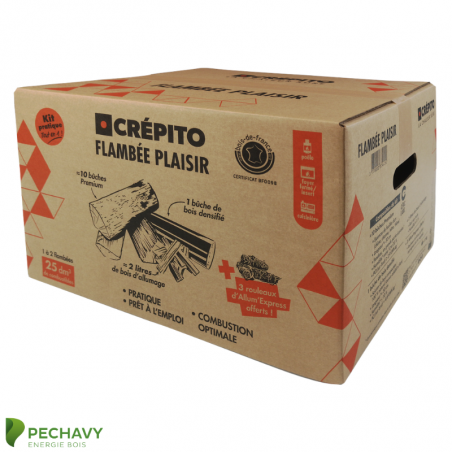 Kit Flambée Plaisir – kit tout en un pour vos premières flambées. Kit feu de bois en toute simplicité.
