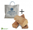 Lot : bois bûches en 30cm et son sac Maison Péchavy