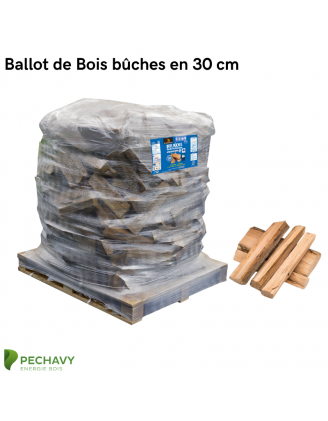 Ballot de Bois bûches étuvés en 25cm pour le chauffage de votre habitation. Mélanges de chêne, charme et hêtre.