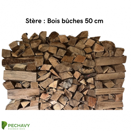 Bois bûches étuvés au stère pour le chauffage de votre habitation. Mélanges de chêne, charme et hêtre en 50cm.