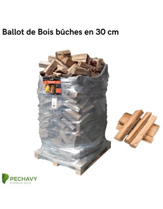 Ballot de Bois bûches étuvés en 25cm pour le chauffage de votre habitation. Mélanges de chêne, charme et hêtre.
