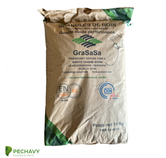 Granulés de bois de la marque Grasasa en sac de 18kg