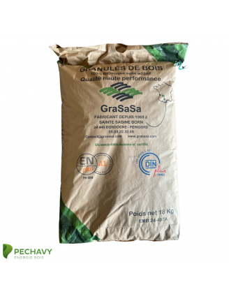 Granulés de bois de la marque Grasasa en sac de 18kg