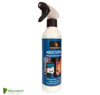 Mouss’Express, nettoyant vitre insert, poêle, four, plancha et barbecue de 500ml. Mousse active pour le nettoyage des vitres.