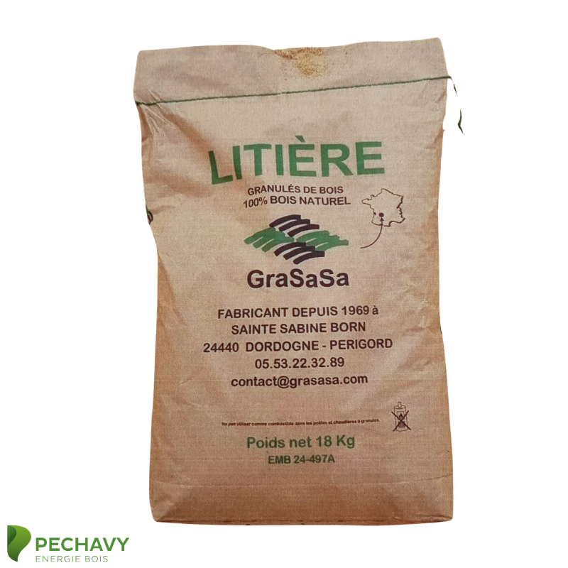 Granulés de bois - Litière animale (Sac de 18kg)