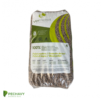 Granulés de bois de la marque Verpellet en sac de 10kg
