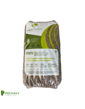 Granulés de bois de la marque Verpellet en sac de 10kg