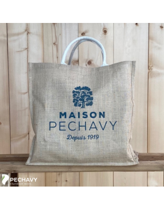 Sac à bûches de 30 litres en toile de jute parfait pour porter et stocker vos bûches et votre bois de cheminée.