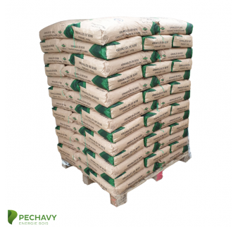 Granulés de bois naturels de la marque Grasasa pour le chauffage de votre habitation en palette de 70 sacs