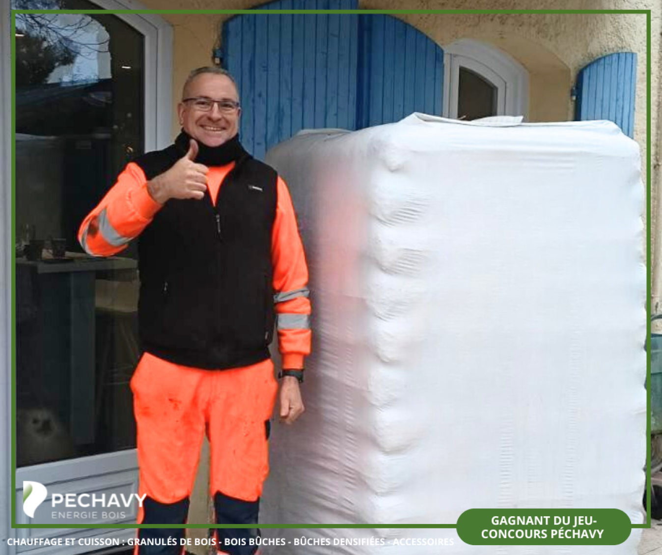 Le gagnant du jeu concours Péchavy Énergie reçoit sa palette Crépito