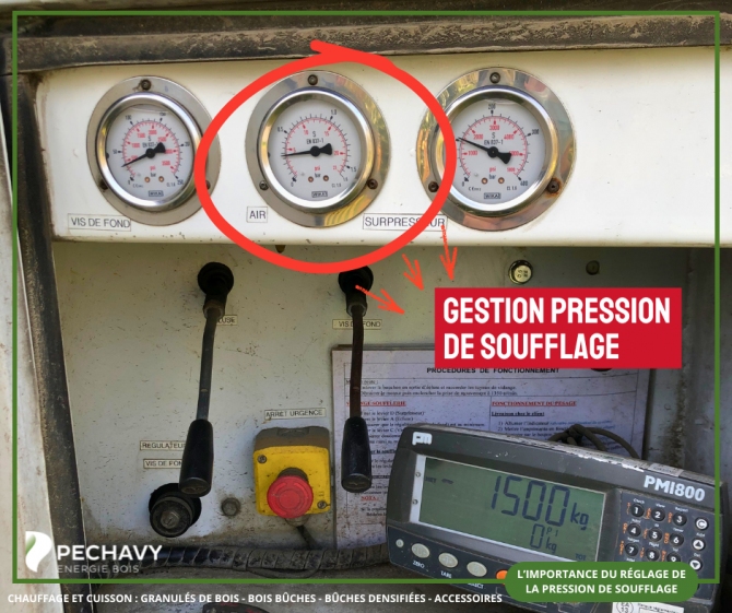 Livraison de granulés de bois en vrac : l’importance du réglage de la pression de soufflage  