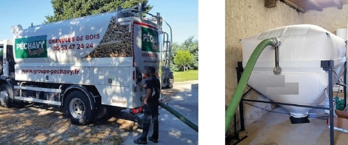 LIVRAISON GRANULES DE BOIS EN VRAC CAMION SOUFFLEUR