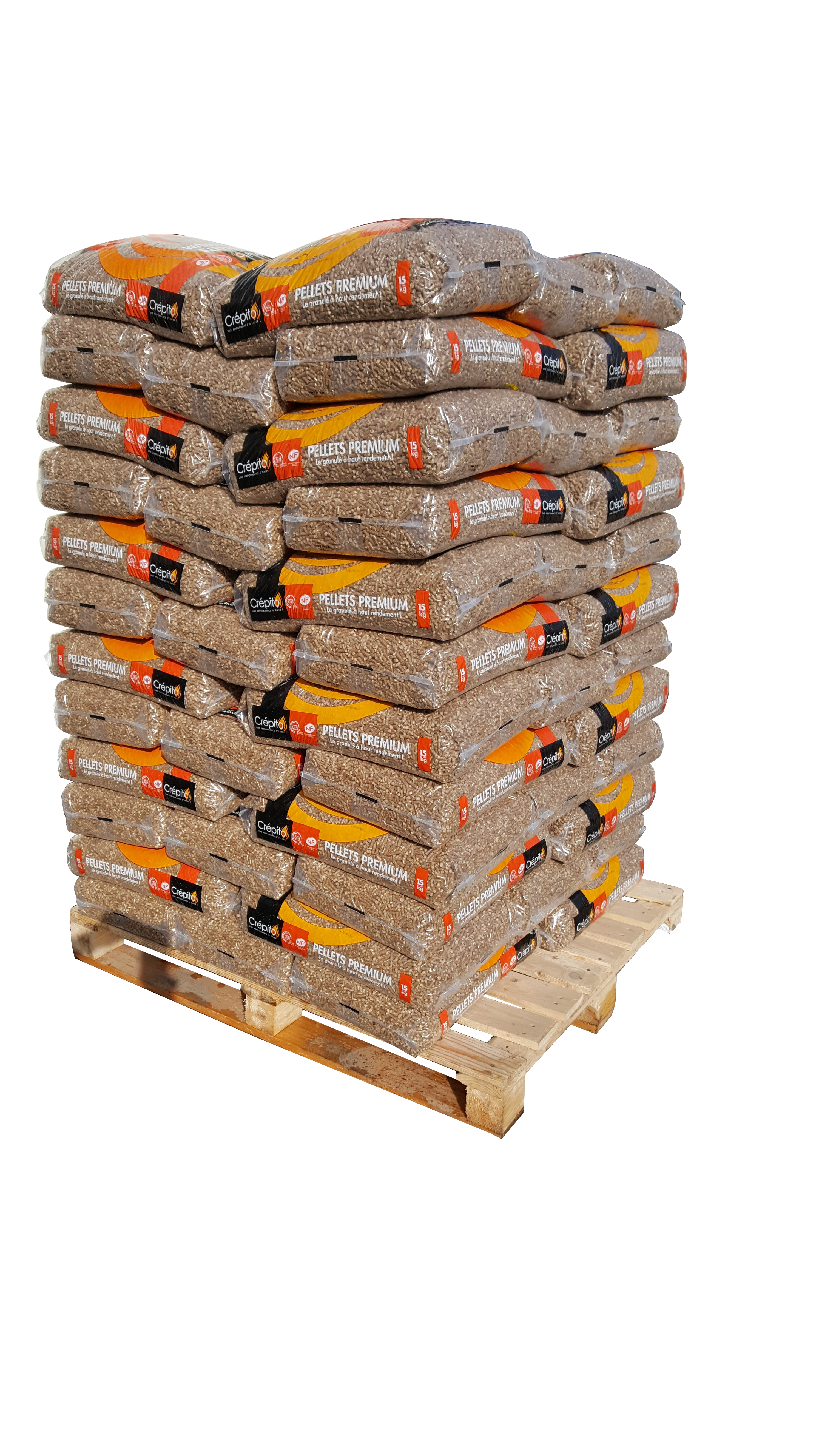 Palette granulés de bois CREPITO l 15 Kg